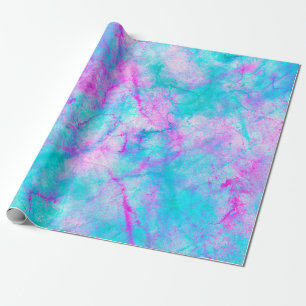 Zuckerwatte-rosa u. blauer Aquarell-Wäsche-Fleck Geschenkpapier
