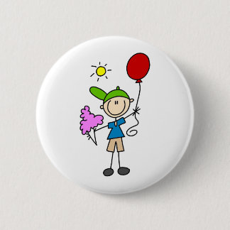 Zuckerwatte und Ballone am angemessenen Knopf Button