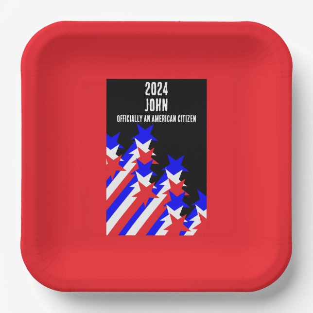 Zuerkennung der US-Staatsbürgerschaft Pappteller (Vorderseite)
