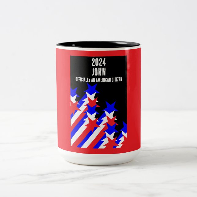 Zuerkennung der US-Staatsbürgerschaft Zweifarbige Tasse (Mittel)