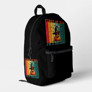 ZUERST BIN ICH EIN VERGNÜGEN LUSTIGER KÜRBISGESCHE BEDRUCKTER RUCKSACK