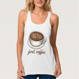 Zuerst, Kaffee Seattle Latte Kaffee Cup Tank Top