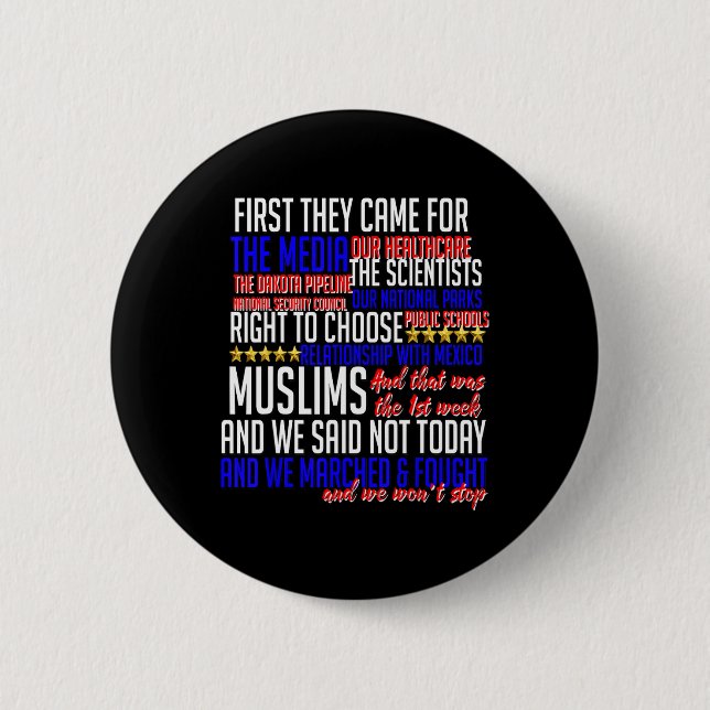 Zuerst kamen sie zu Shirt Science Zivil Rights Res Button (Vorderseite)