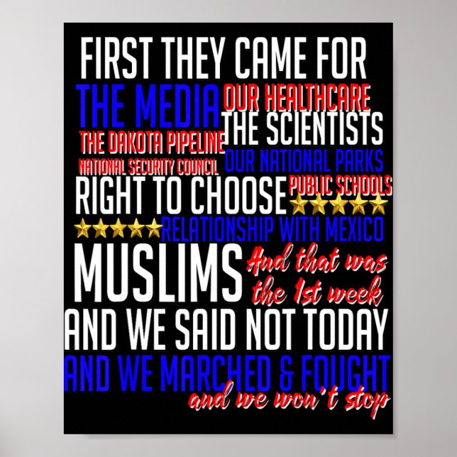Zuerst kamen sie zu Shirt Science Zivil Rights Res Poster (Vorne)