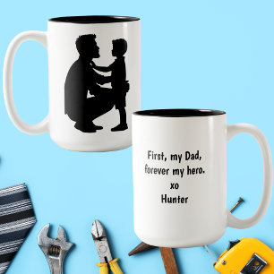 Zuerst mein Vater, für immer mein Held Vatertag Cu Zweifarbige Tasse