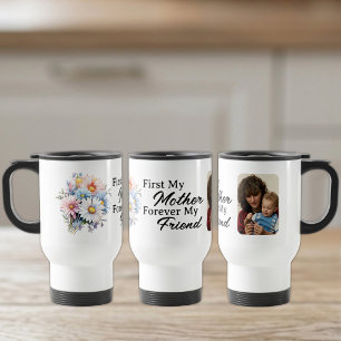 Zuerst meine Mutter 1 Foto Blumen weiß Reisebecher