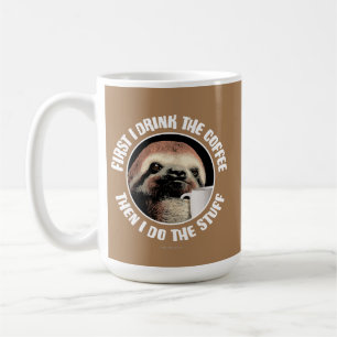 Zuerst trinke ich den Kaffee. Dann mache ich das Z Kaffeetasse