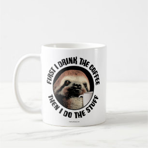 Zuerst trinke ich den Kaffee. Dann mache ich das Z Kaffeetasse