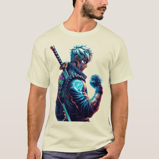 Zuerst versuchen. Brennen Sie heller." Cyberpunk A T-Shirt (Vorderseite)