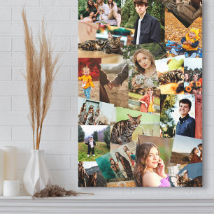 Zufällig überlappende Fotos Collage Vorlage Leinwanddruck