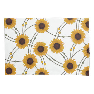 Zufällige Art Nouveau Sonnenblumen Retro-Blumen Ge Kissenbezug