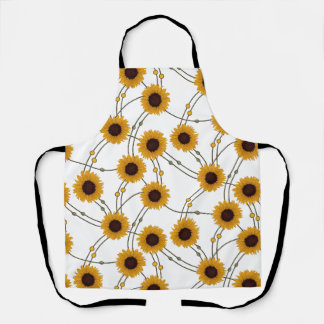 Zufällige Art Nouveau Sonnenblumen Retro-Blumen Ge Schürze