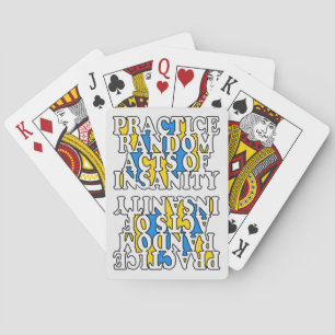 Zufällige Handlungen von Wahnsinn spielen Karten Spielkarten