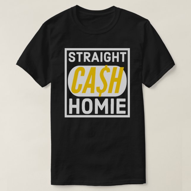 zufällige Moos-Straight-Cash-Homage T-Shirt (Design vorne)