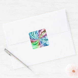 Zufälligkeit Multicolor Fraktal Art Quadratischer Aufkleber