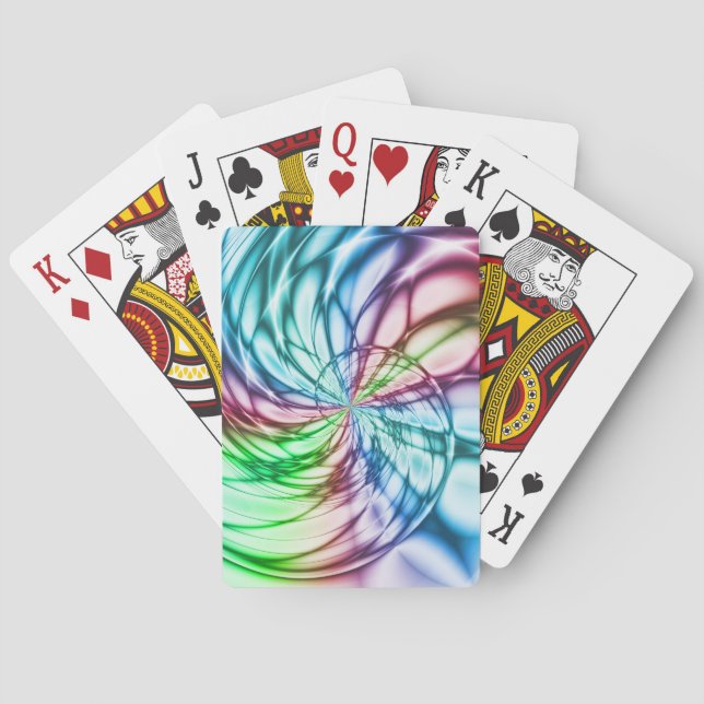Zufälligkeit | Multicolor Fraktal Art Spielkarten (Rückseite)