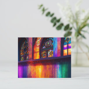 Zuflucht Regenbogen-Kircheninneres Postkarte