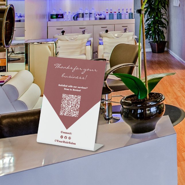 Zufriedene Einladung des Kunden zur Überprüfung Sockelschild (Satisfied Customer Review Invitation Pedestal Sign)