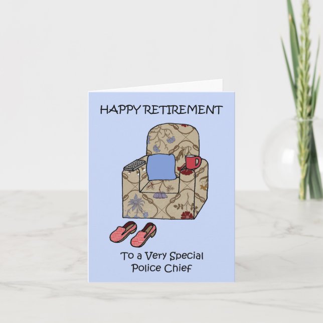 Zufriedene Pensionierung des Polizeichefs Karte (Vorderseite)
