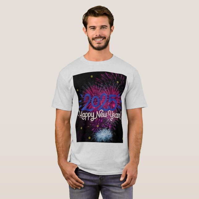 Zufriedener Newyear-T - Shirt 2025 (Vorne ganz)