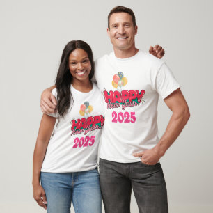 Zufriedener Newyear-T - Shirt 2025