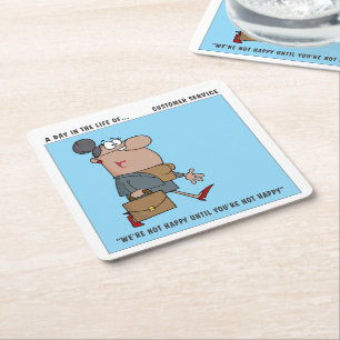 Zufriedenheit des Kunden Rechteckiger Pappuntersetzer