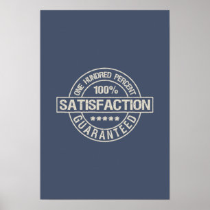 ZUFRIEDENHEIT GARANTIERTES benutzerdefiniertes Pos Poster