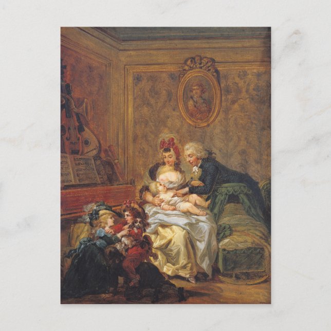 Zufriedenheit mit der Ehe oder, der glücklichen Fa Postkarte (Vorderseite)