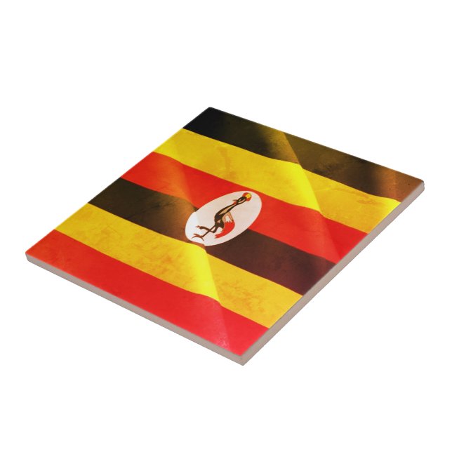 zUG002 UGANDA, Waving Flag. Afrika, Fliese (Seite)