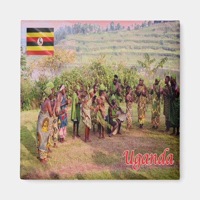 zUG003 UGANDA, Batwa, Afrika, Kühlschrank Magnet (Vorne)