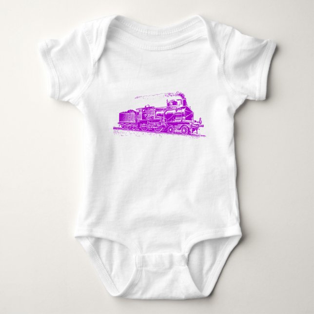 Zug 03 - Lila Baby Strampler (Vorderseite)
