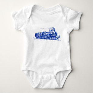 Zug 03 - Marineblau Baby Strampler