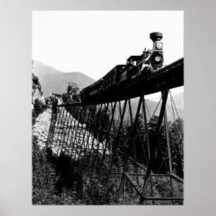 Zug 1880 an Crawford-Kerbe, NH Poster