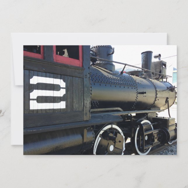 Zug 2. Geburtstag Einladung (Vorderseite)