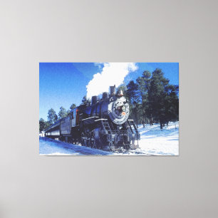 Zug 3 überzogene Canvas Leinwanddruck
