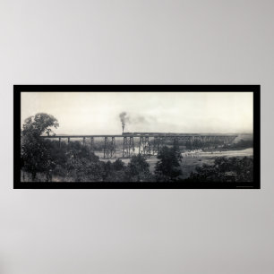 Zug ab Chicago Foto 1914 Poster