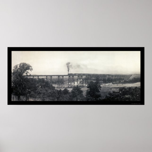 Zug ab Chicago Foto 1914 Poster (Vorne)