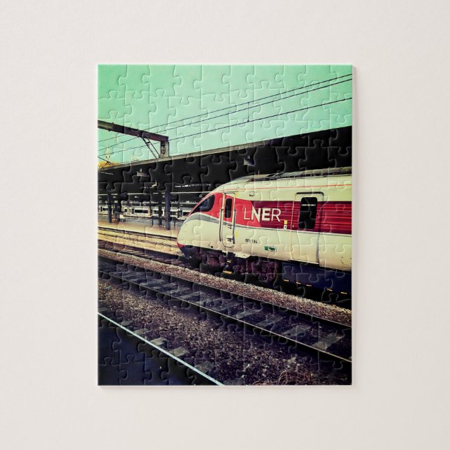 Zug , am Bahnhof Leeds. Puzzle (Vertikal)