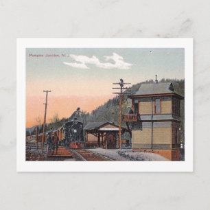 Zug am Depot Pompton Junction NJ 1910 Vintag Postkarte
