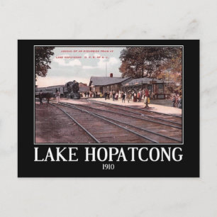 Zug Ankunft, Lake Hopatcong, NJ Vintag Postkarte