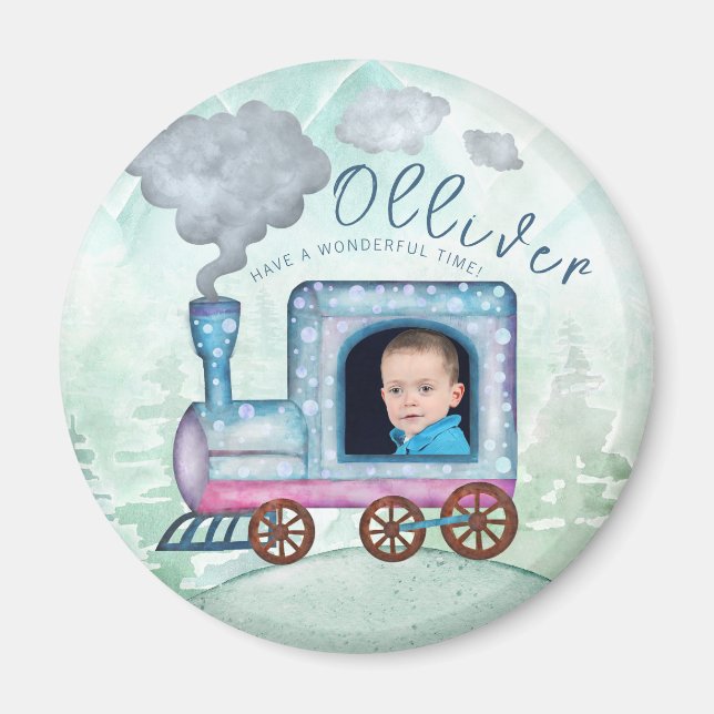 Zug Birthday Chugga Chugga zwei zwei Fotos Magnet (Vorne)