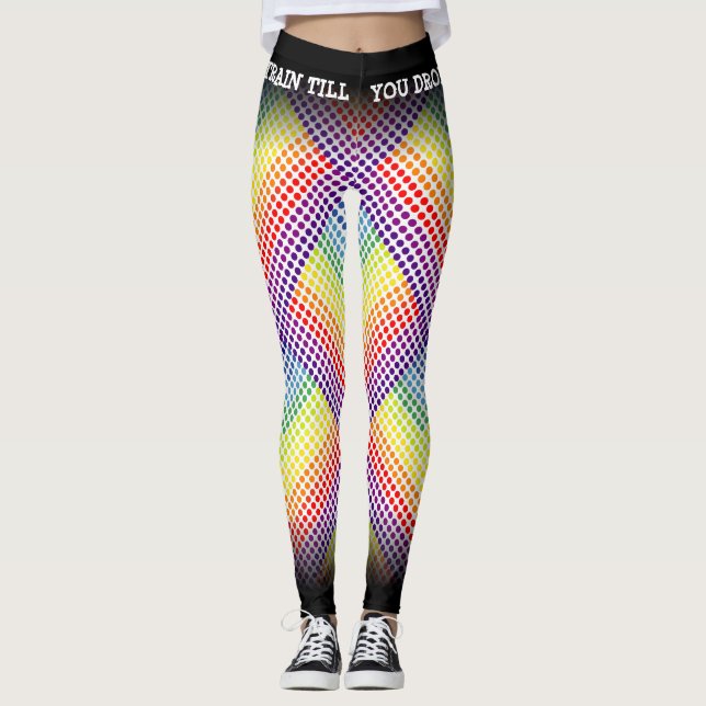Zug bis du Regenbogen/Schwarz fallen lässt Leggings (Vorderseite)