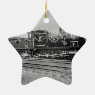 Zug Dampflokomotive Motor alte Eisenbahn Bahnstrec Keramikornament