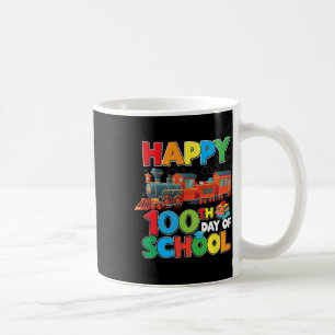 Zug Eisenbahn Glücklich 100. Schultag Kinder Junge Kaffeetasse