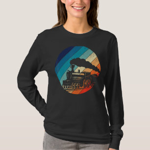 Zug Eisenbahn Vintage Retro Lokomotive Alt Modell T-Shirt