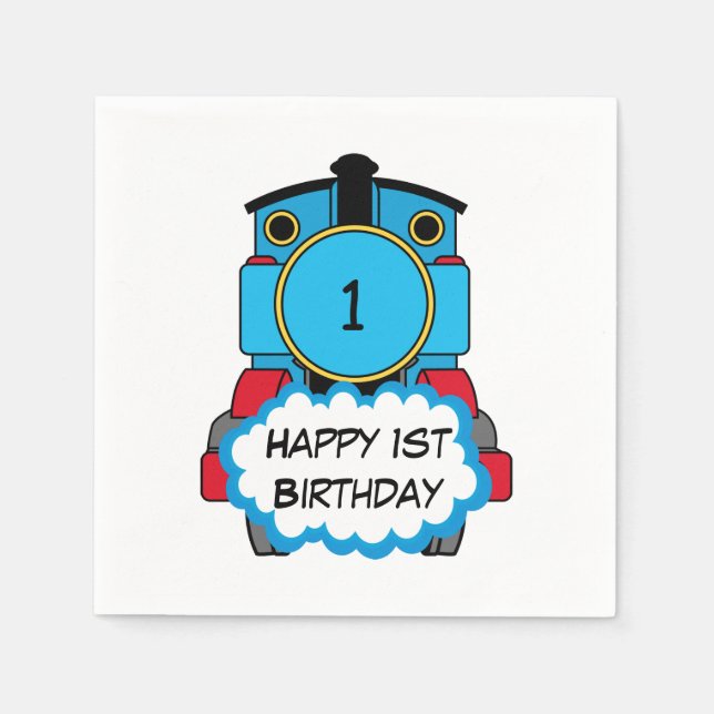 Zug Frohe Geburtstag Servietten (Vorderseite)