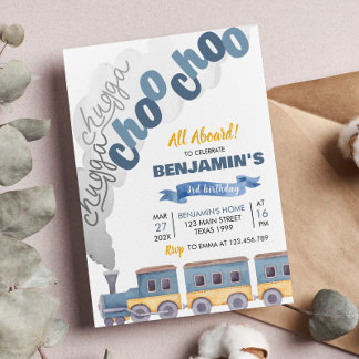 Zug Geburtstag Einladung Chugga Chugga Choo Choo