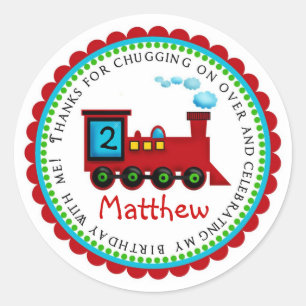 Zug-Geburtstags-Aufkleber Runder Aufkleber