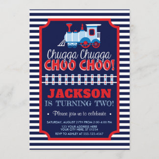 Zug-Geburtstags-Party der Einladung