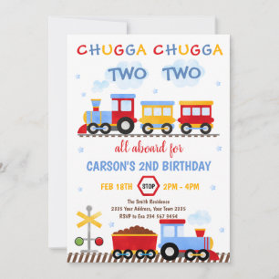 Zug-Geburtstagseinladung Chugga Chugga Two Two Zug Einladung